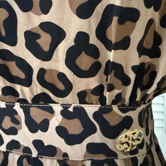 Tory Burch Leopard Print Long Sleeve Dress - Picture 9 of 14